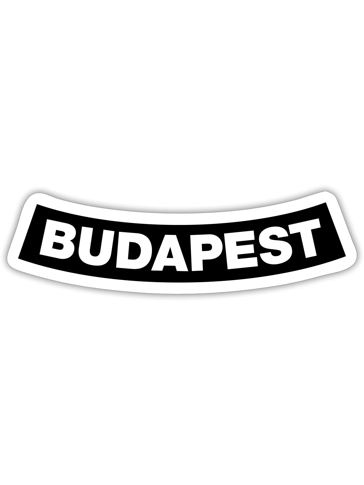 Budapest Chapter Element (JGA MC-Rocker-Design) - Sticker Größe S (10 x 10 cm) - Mattweiß - Vorne