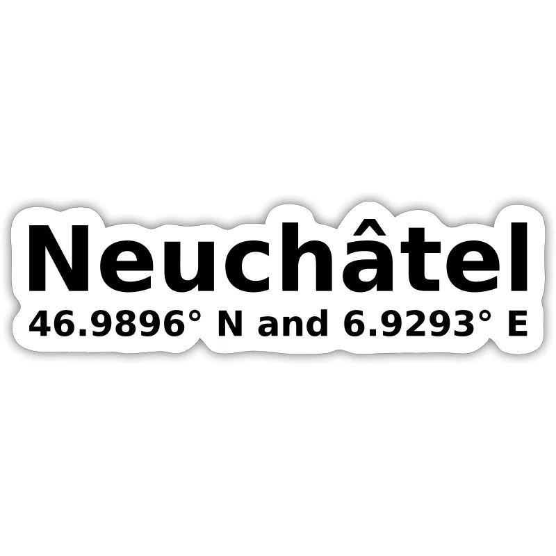Neuchâtel - with geo coordinates horizontal