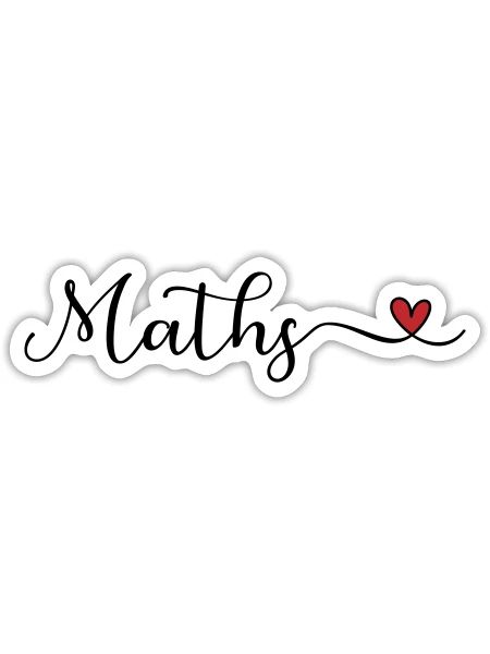 Mathematische Herztypografie - Sticker Größe S (10 x 10 cm) - Mattweiß - Vorne