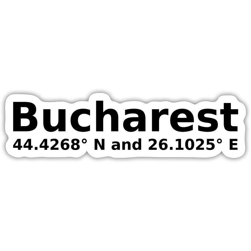 Bucharest - with geo coordinates horizontal