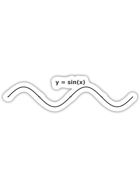sinus graph design - Sticker Größe S (10 x 10 cm) - Mattweiß - Vorne