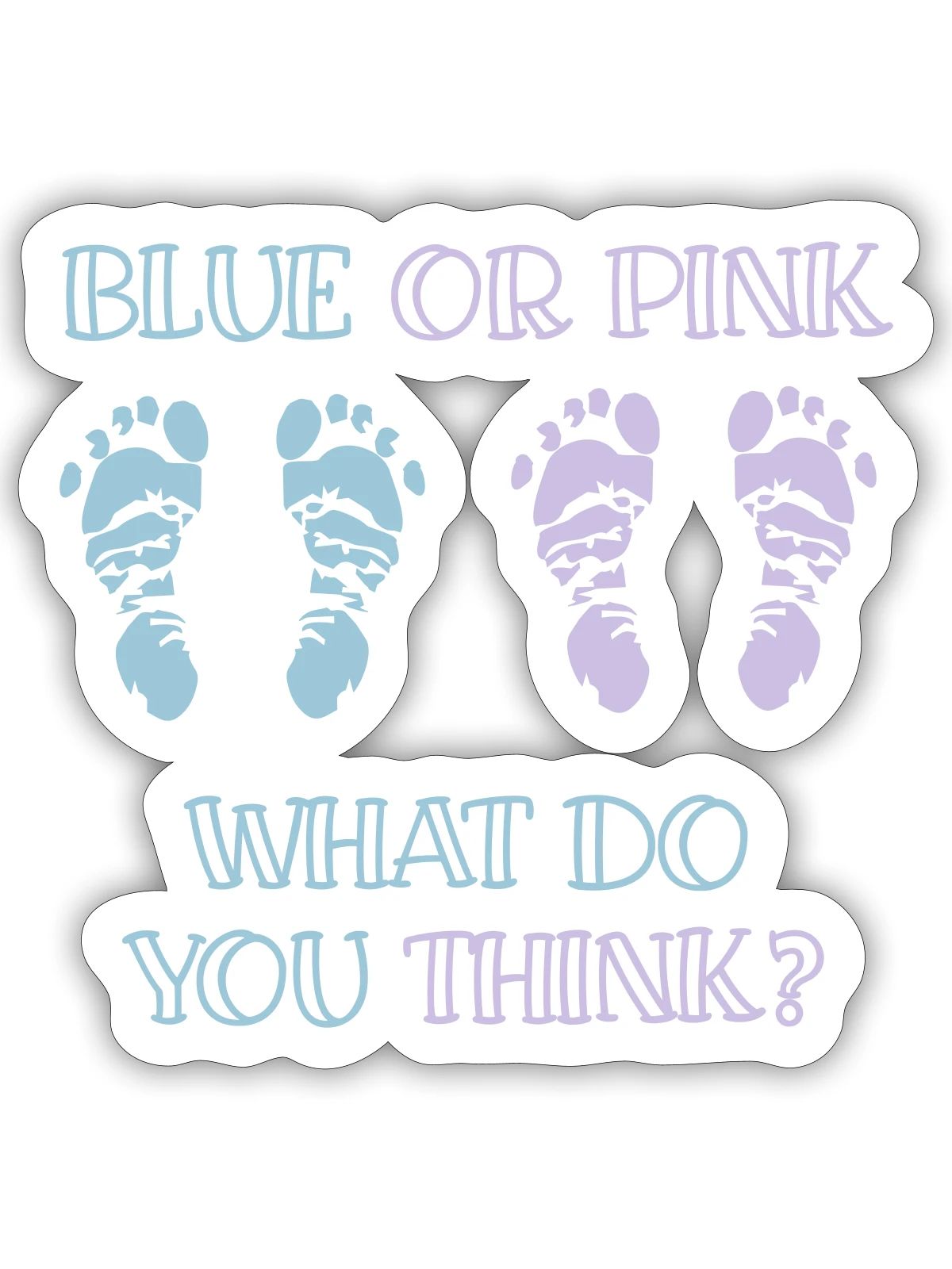 gender reveal party - Sticker Größe S (10 x 10 cm) - Mattweiß - Vorne