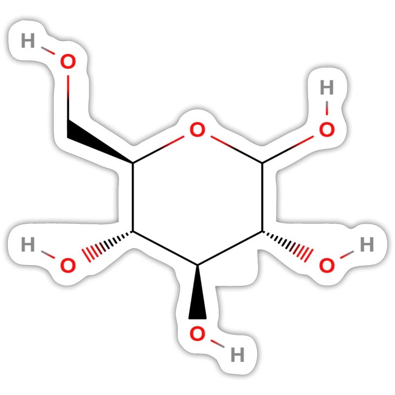 Glucose Molecule - Colored Structural Formula