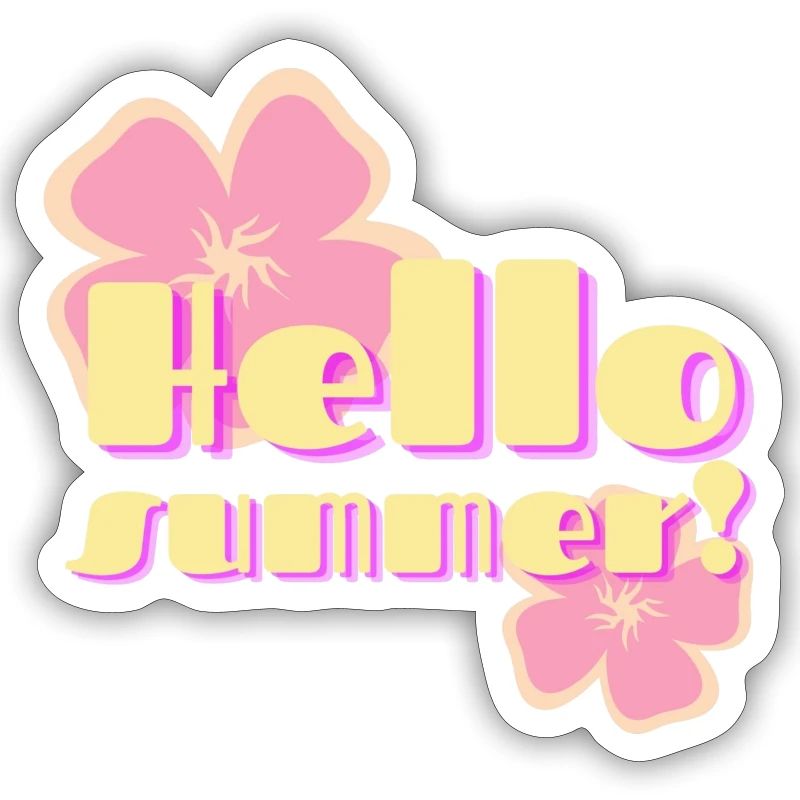 Hello Summer fleurs pastel rétro
