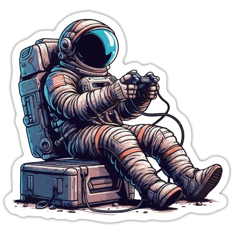 Astronaut Spielt Konsole mit Controller