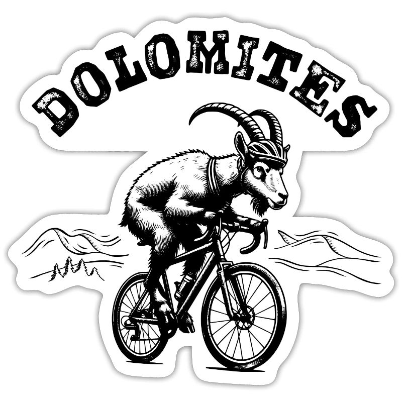 Cabra montés ciclista de los Dolomitas