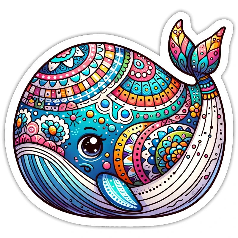 Artistically Painted Whale Hatching from Easter Egg