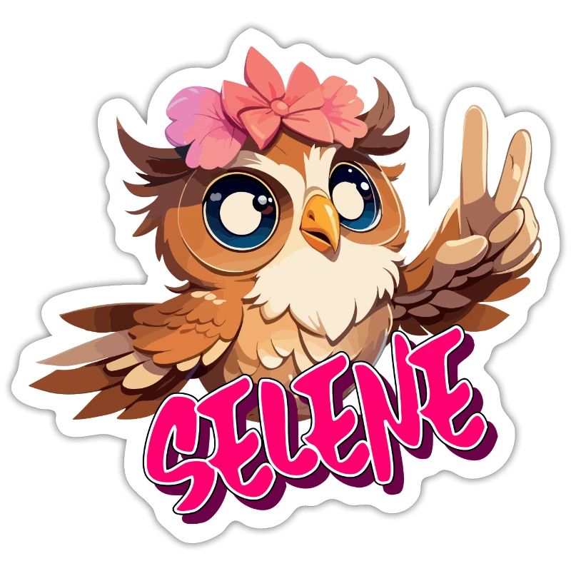 SELENE - Schöner Mädchen Name mit süßer EULE