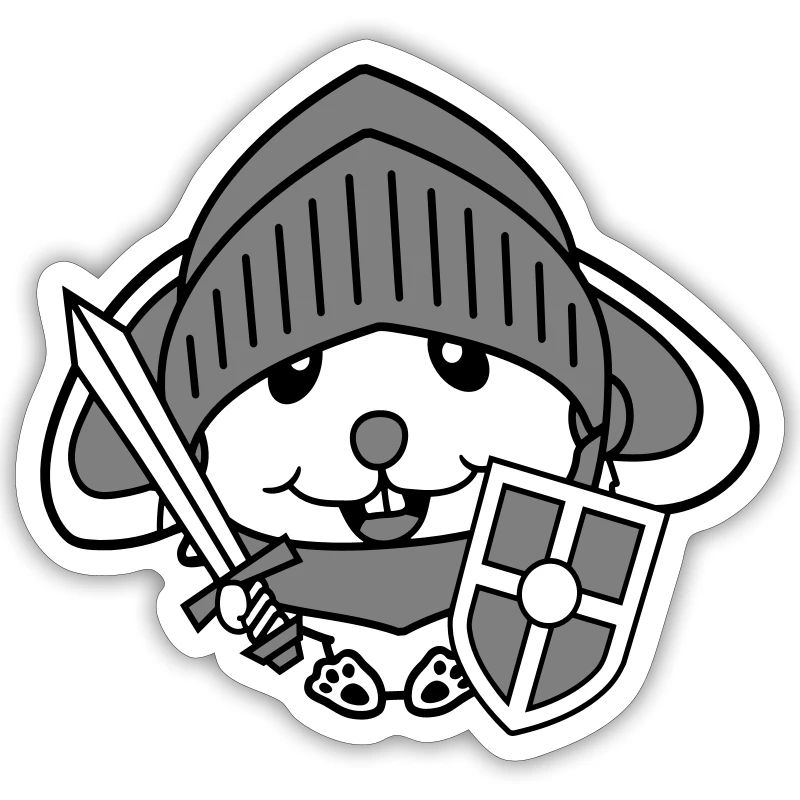 Lapin Chevalier Épée Bouclier Armure Casque Château Héros