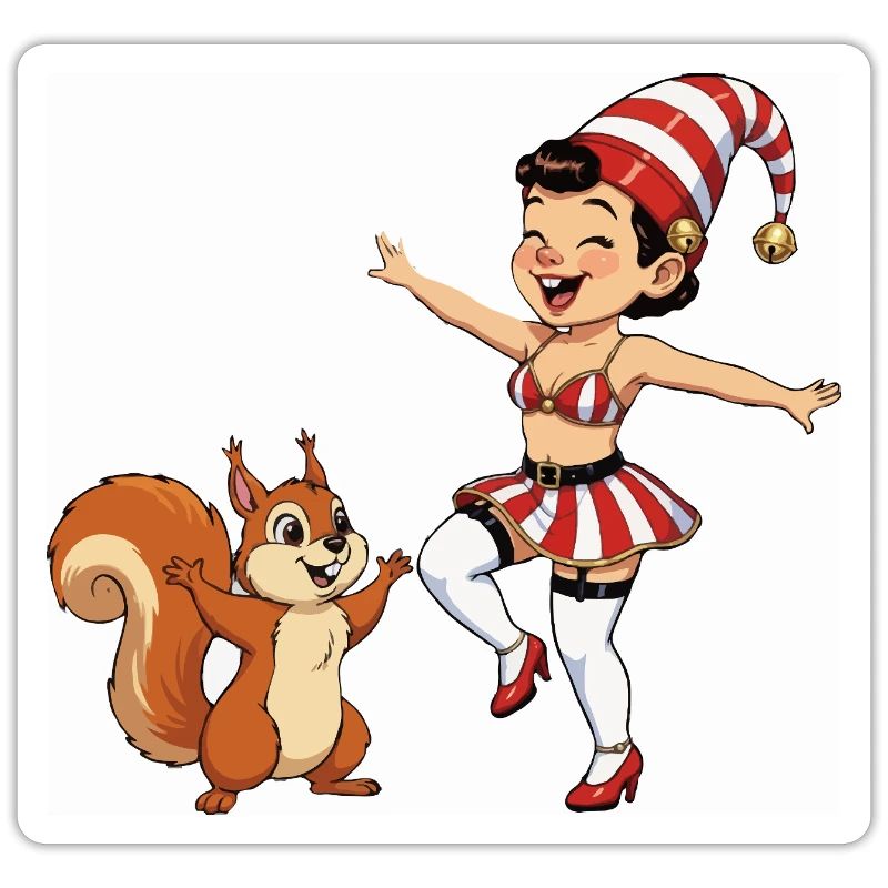 Leprechaun-Mädchen mit Eichhörnchen