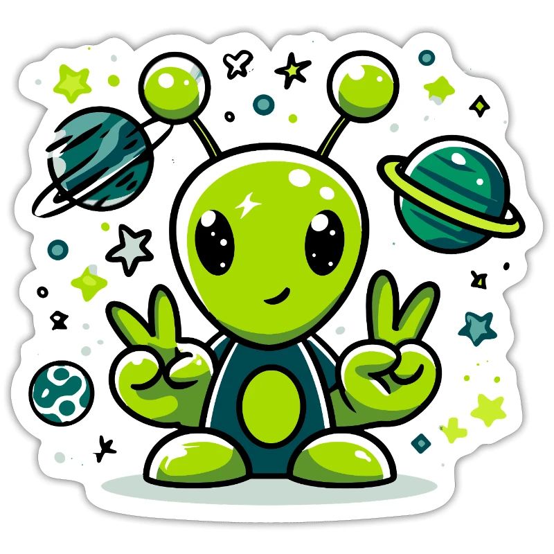Extraterrestre vert dans l’espace