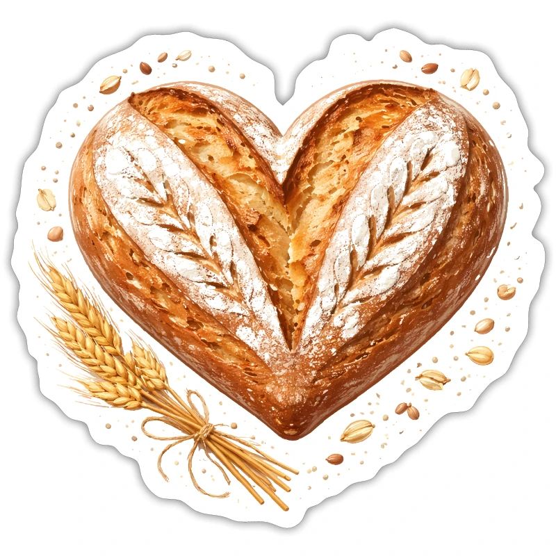 Herz Brot Backen Sauerteig Bäcker Design 