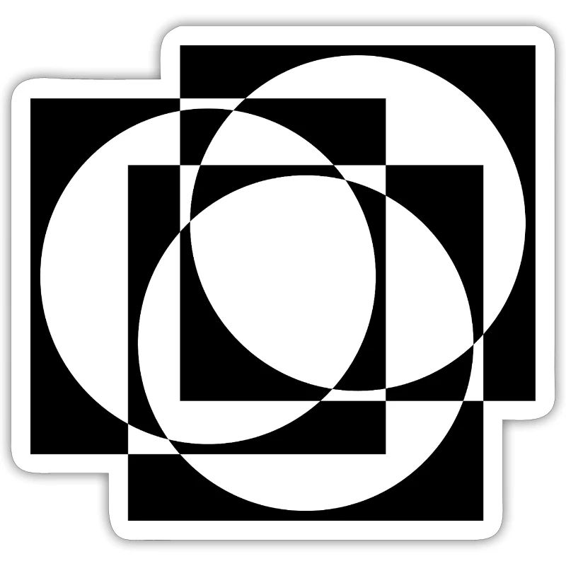 geometric circles and squares pattern