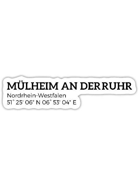 Mülheim an der Ruhr North Rhine-Westphalia Coordinates - Sticker size S (10 x 10 cm) - white matte - Front