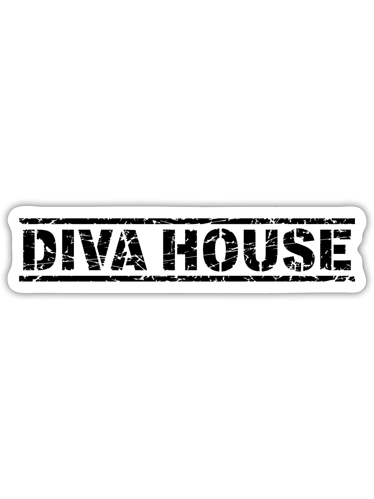 Diva House - Sticker Größe S (10 x 10 cm) - Mattweiß - Vorne