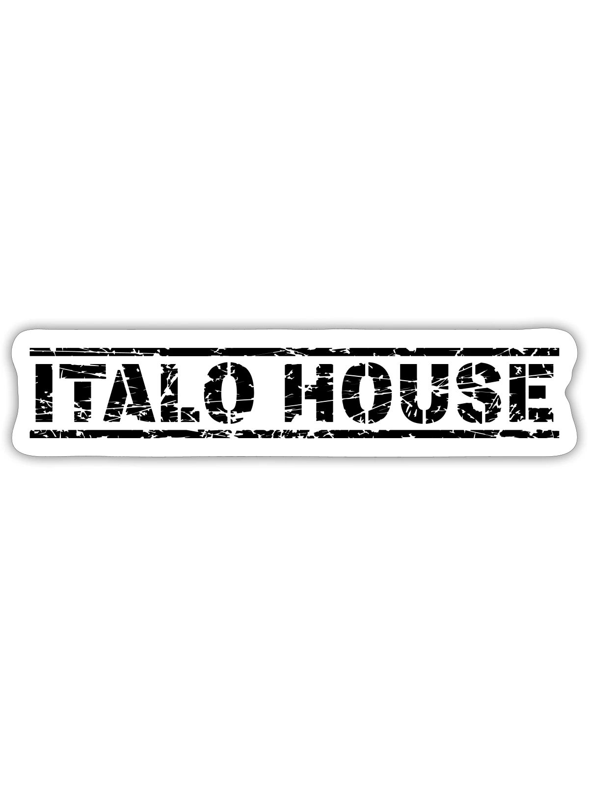 Italo House - Sticker Größe S (10 x 10 cm) - Mattweiß - Vorne