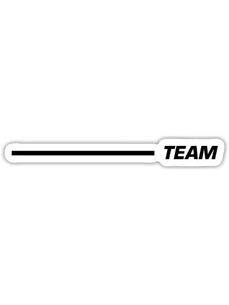 Team Schriftzug Linie Schwarz - Sticker Größe S (10 x 10 cm) - Mattweiß - Vorne