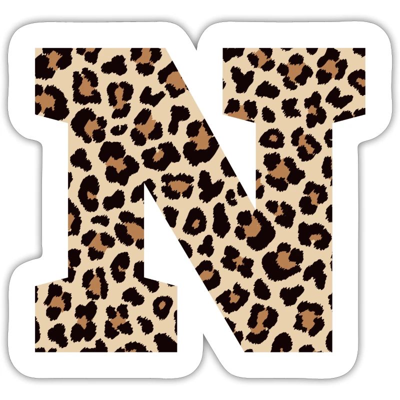 Letter N Leopard Pattern - Birthday Gift Idea
