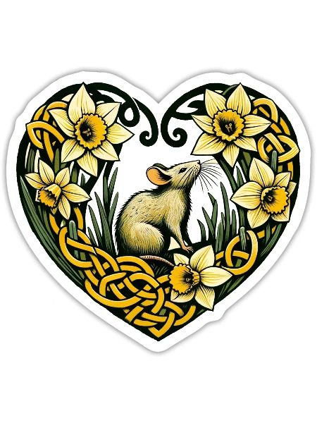 L’amour des rongeurs - Sticker taille S (10 x 10 cm) - blanc mat - Devant