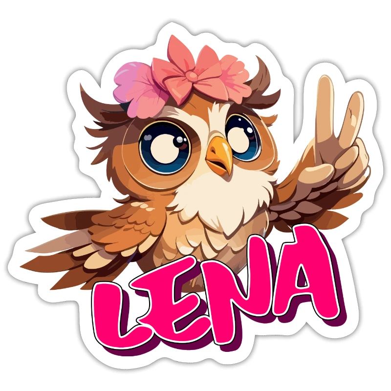 LENA - Schöner Mädchen Name mit süßer EULE
