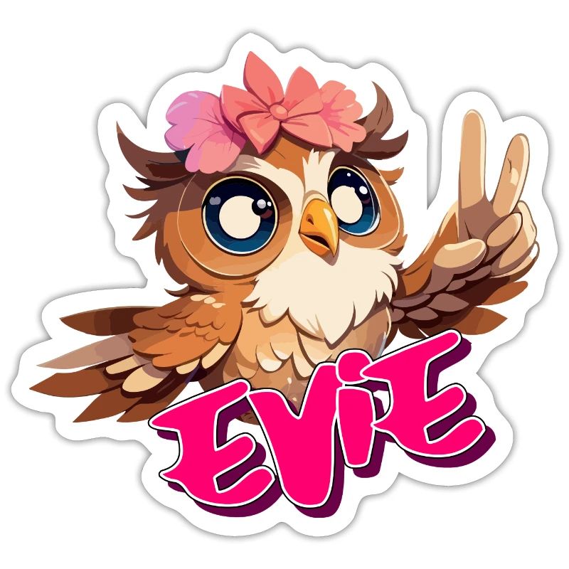 EVIE - Schöner Mädchen Name mit süßer EULE