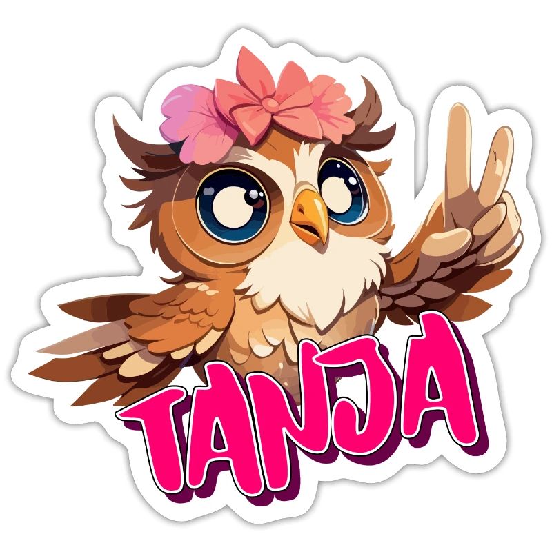 TANJA - Schöner Mädchen Name mit süßer EULE