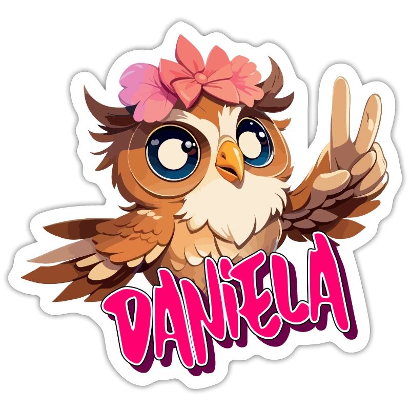 DANIELA - Schöner Mädchen Name mit süßer EULE