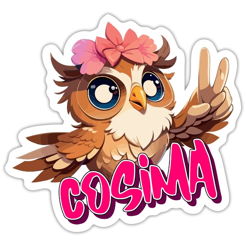COSIMA - Schöner Mädchen Name mit süßer EULE