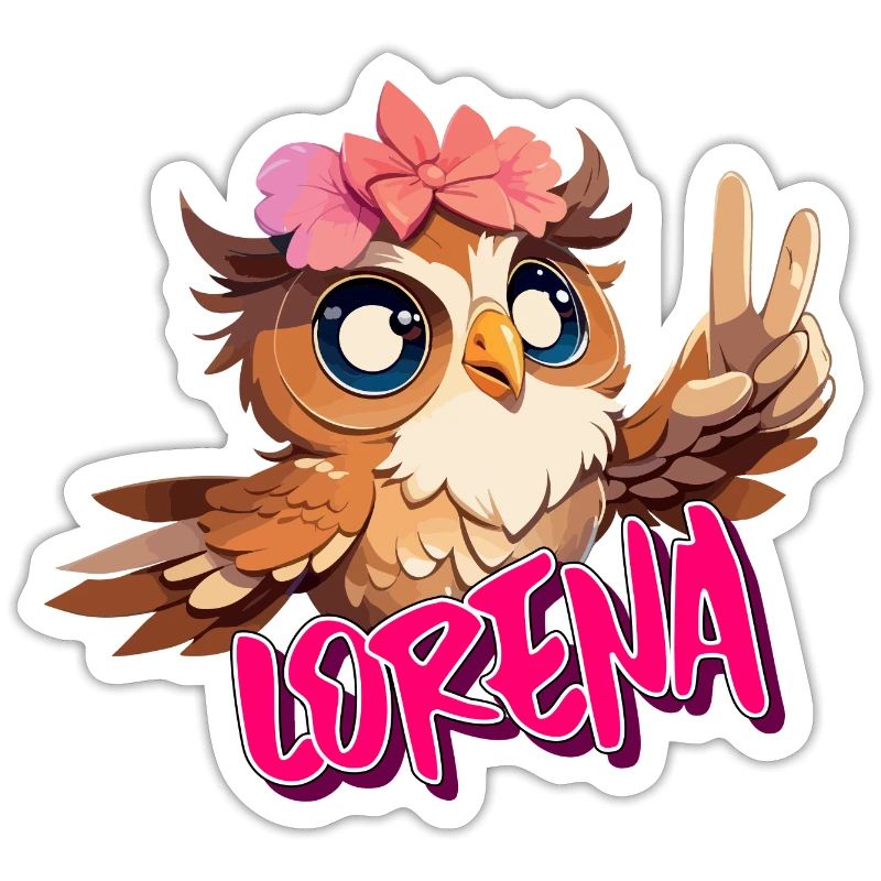 LORENA - Schöner Mädchen Name mit süßer EULE