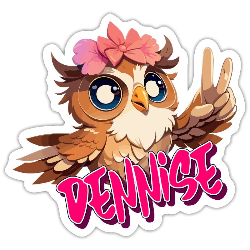 DENNISE - Schöner Mädchen Name mit süßer EULE
