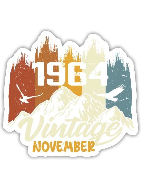 61st birthday - legendary since November 1964 - Sticker size S (10 x 10 cm) - white matte - Front