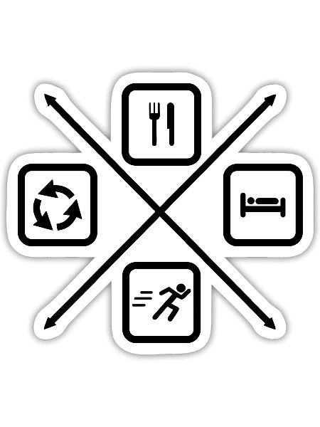 Le cycle de vie d’un coureur,Course à pied - Sticker taille S (10 x 10 cm) - blanc mat - Devant