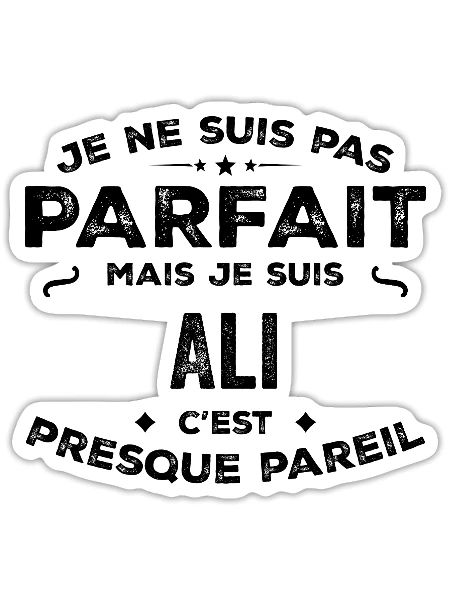 Ali – ein lustiger und stolzer Vorname, Legende - Sticker Größe S (10 x 10 cm) - Mattweiß - Vorne