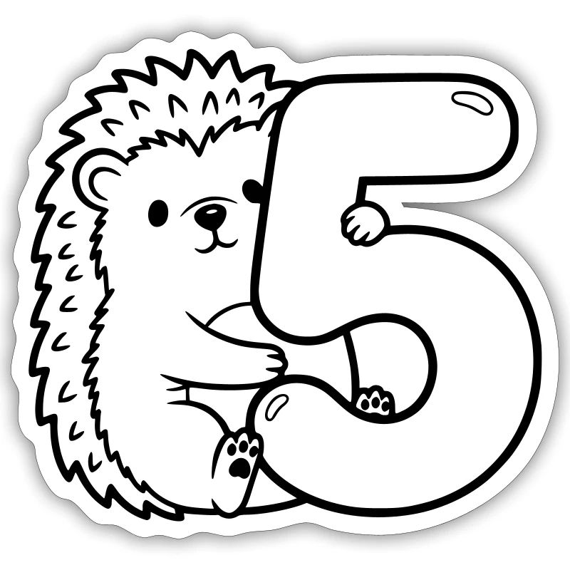 Hérisson avec illustration de dessin animé numéro 5