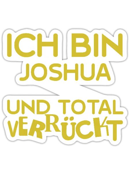 Vorname Joshua - Sticker Größe S (10 x 10 cm) - Mattweiß - Vorne