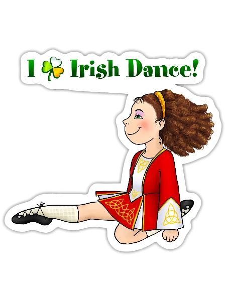 Irisches Tanzmädchen im roten Kleid - Sticker Größe S (10 x 10 cm) - Mattweiß - Vorne