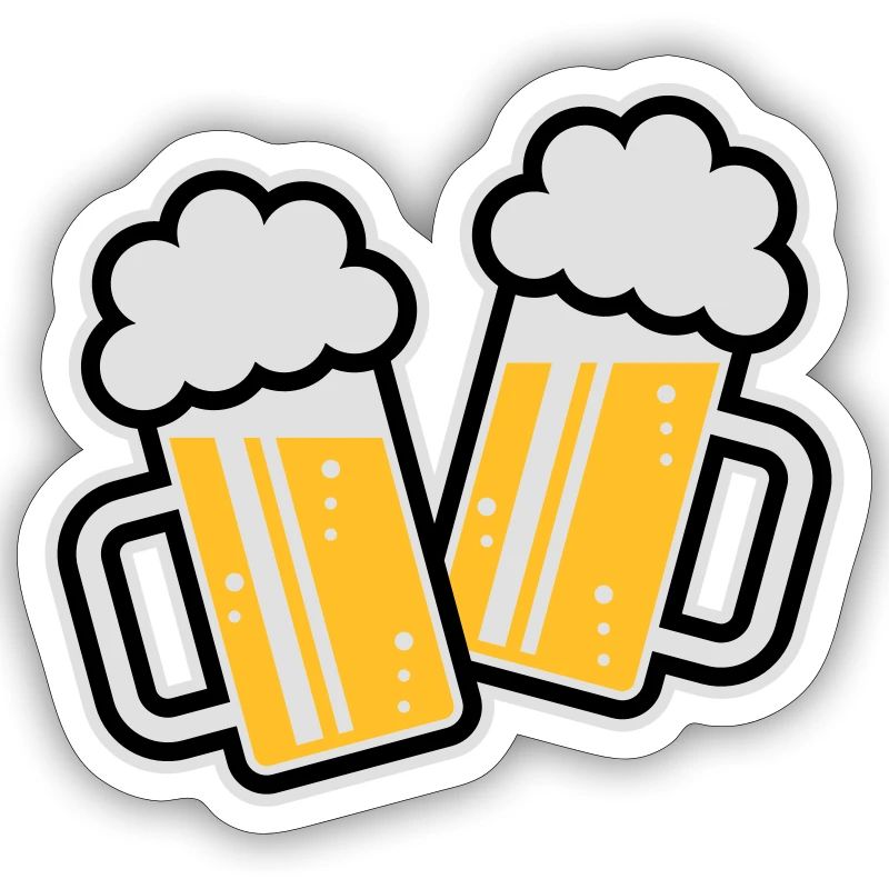 2 chopes de bière grillées, santé ! (chope de bière / 3C)