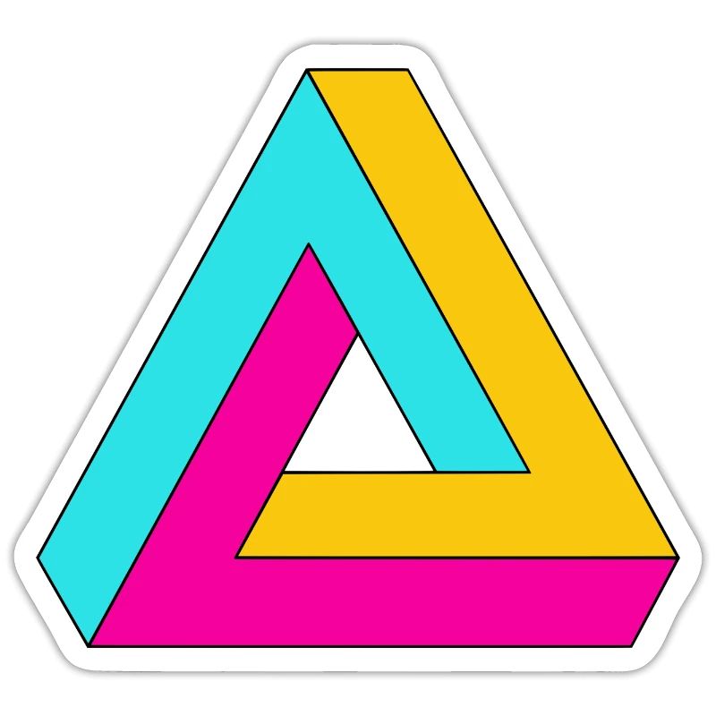 Impossible triangle optical illusion