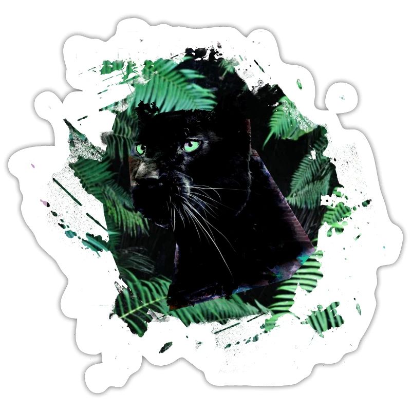 panthère, guépard, léopard, noir, vert, jungle