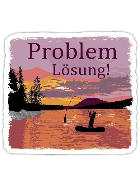 Problem Lösung Angeln - Sticker Größe S (10 x 10 cm) - Mattweiß - Vorne