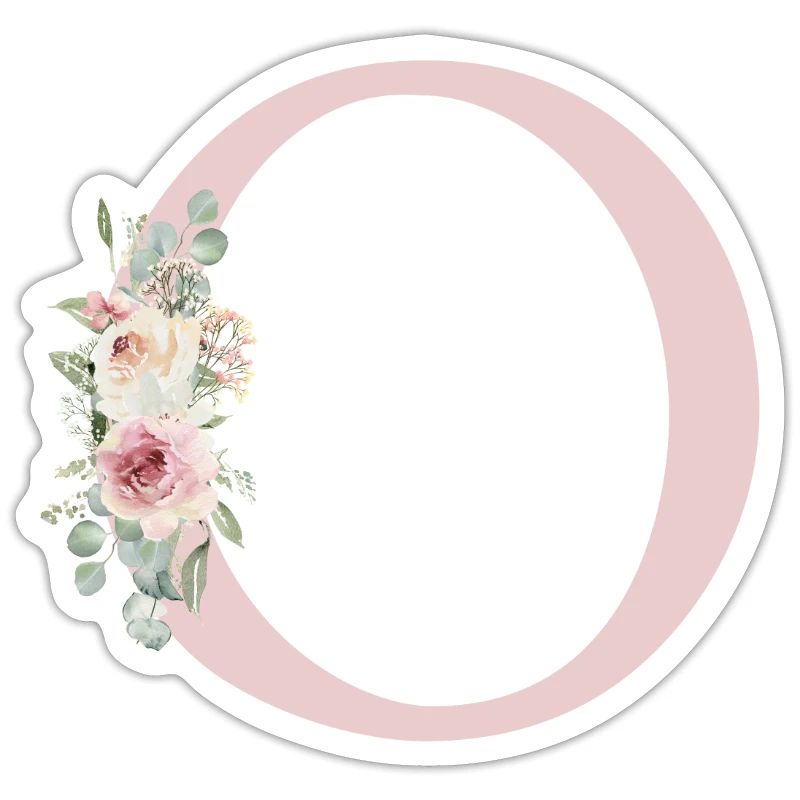 O| Monogramme | Eucalyptus Pastel Fleur Bleu