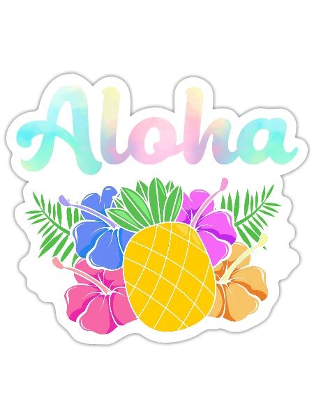 Maui Hawaï Hawaïen - Sticker taille S (10 x 10 cm) - blanc mat - Devant