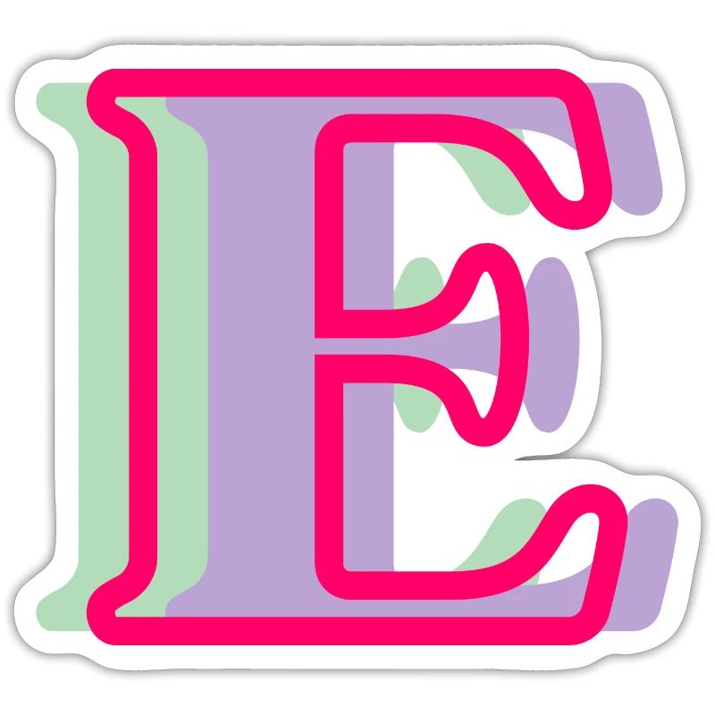 Mehrfarbiger Buchstabe e – originelle Geschenkidee