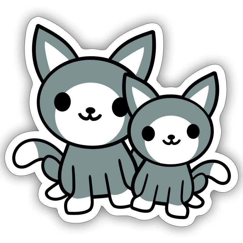 2 chats amis équipe équipage deux chatons de compagnie