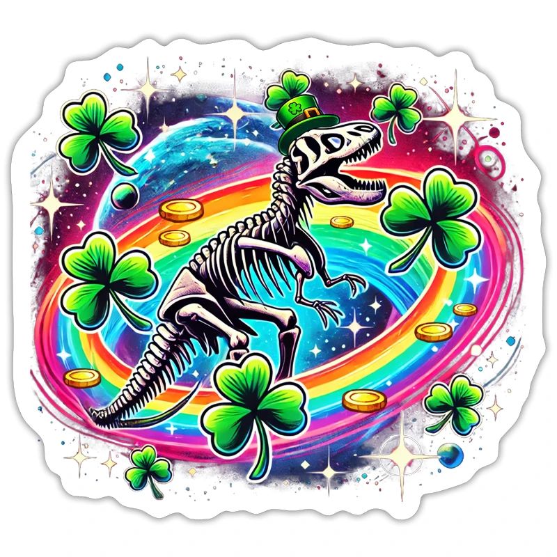 Dino St. Patrick's Day Skelett Kleeblatt