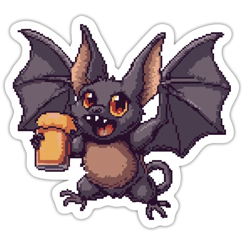 Fledermaus Pixel Bier