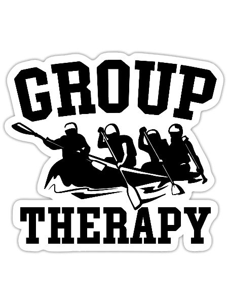 Thérapie de groupe Rafting Aventure - Sticker taille S (10 x 10 cm) - blanc mat - Devant