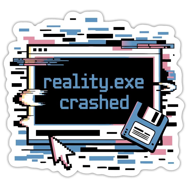Reality.exe Crashed Retro Pixel Design