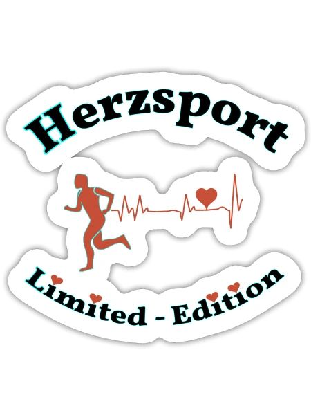 Heart sports - Sticker size S (10 x 10 cm) - white matte - Front