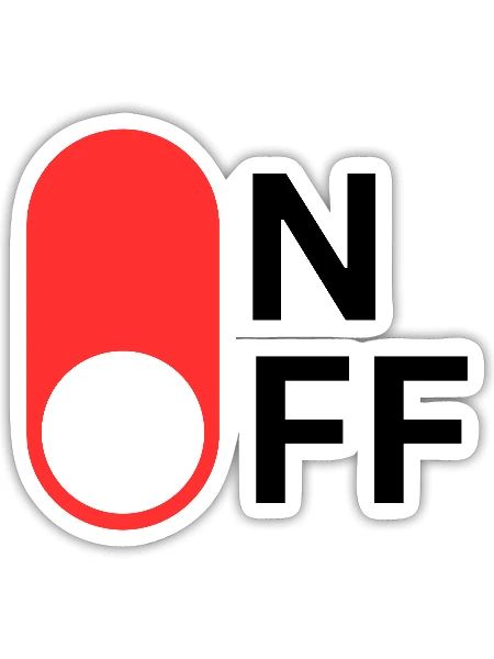 Mode ON/OFF - Sticker taille S (10 x 10 cm) - blanc mat - Devant